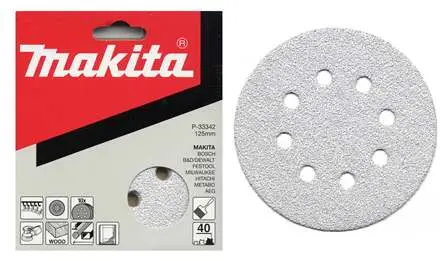 6 DISCOS DE LIJA 125MM 8 AGUJEROS GRANO 80