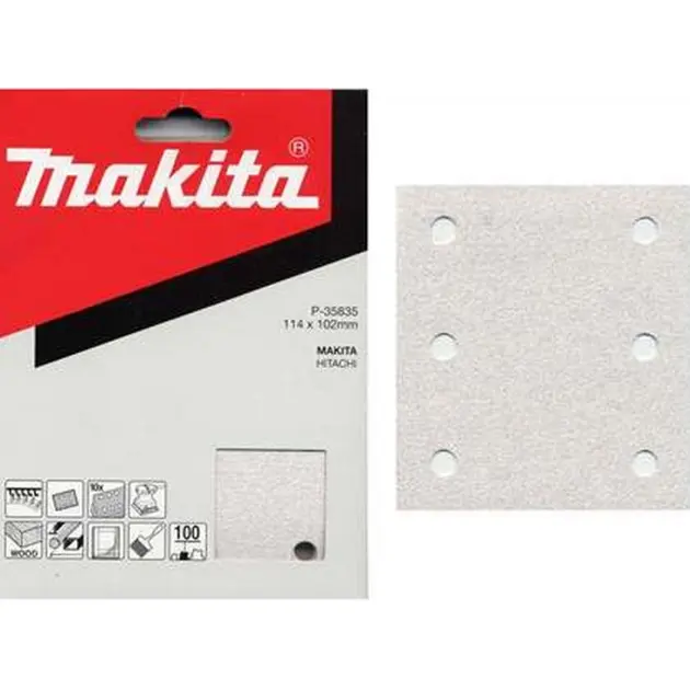 Makita Zubehör - Schleifpapier K80, 114x102 mm, 10 Stk. P-35829
