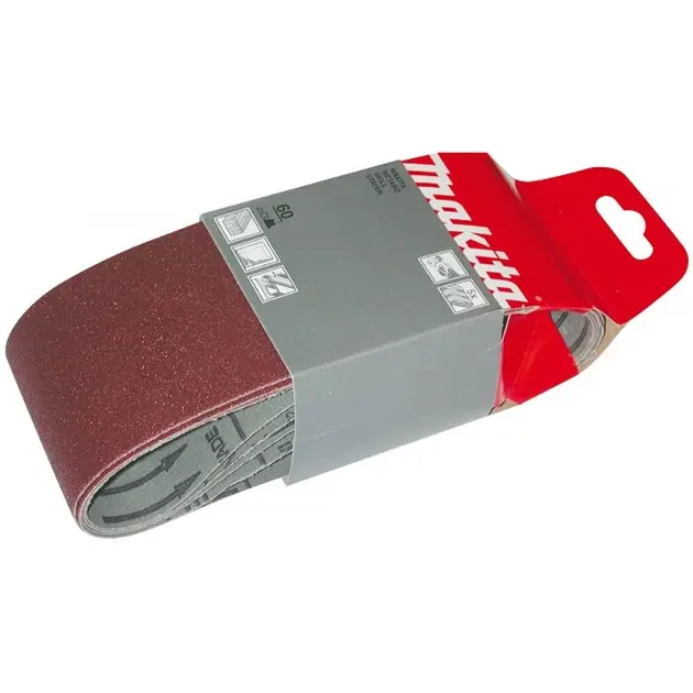 Makita Accessoires - Bande abrasive 76x610 mm, grain 60, 5 pièces P-37328