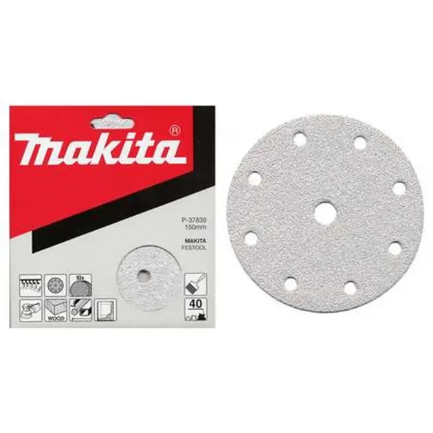 Makita Príslušenstvo - Brúsny papier K180, priemer 150 mm, 10 ks P-37895