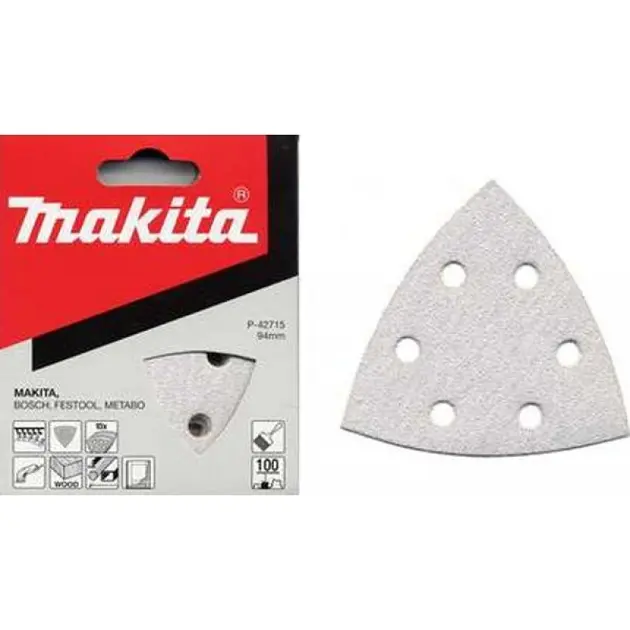 Levně Makita Příslušenství - Brusný papír K100, 94x94 mm, 10 ks P-42715