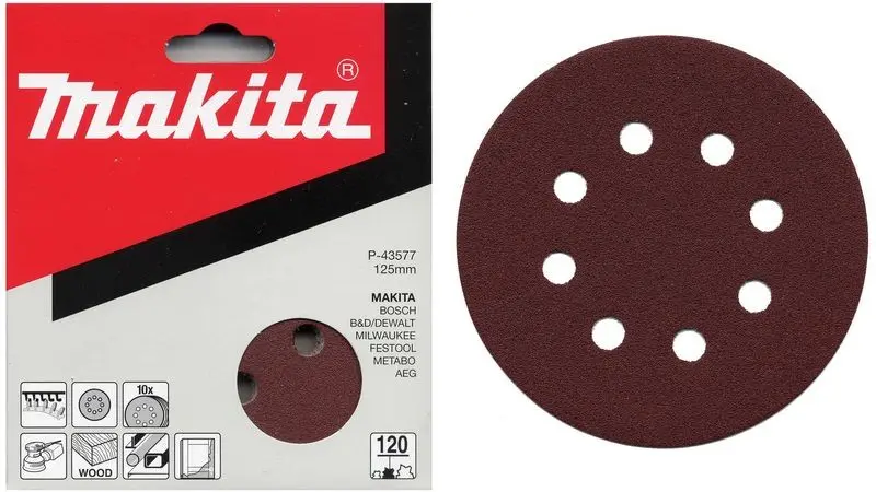 Makita Accessoires - Disque abrasif K60, diamètre 125 mm, 10 pcs P-43549