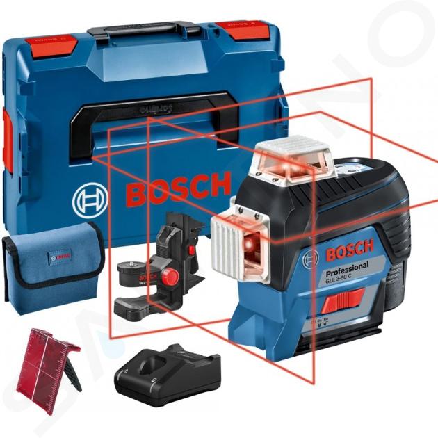 Bosch Accesorii - Nivelă laser cu linii pe acumulator de 12V, cu accesorii, 1x acumulator de 2,0 Ah Li-ion, încărcător 0601063R02