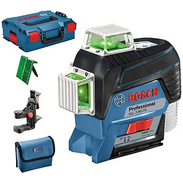 Bosch - Čárový laser, dosah 120 m, s příslušenstvím 0601063T03