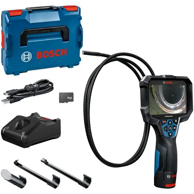 Bosch Accesorii - Cameră de inspecție pe acumulator de 12V, cu accesorii, 1x acumulator de 2,0 Ah Li-ion, încărcător 0601241401