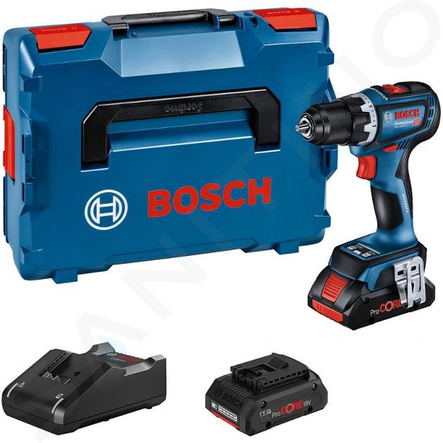 Bosch Unelte - Șurubelniță de găurit cu acumulator de 18 V, 2x acumulator Li-Ion de 4,0 Ah, încărcător 06019K6005