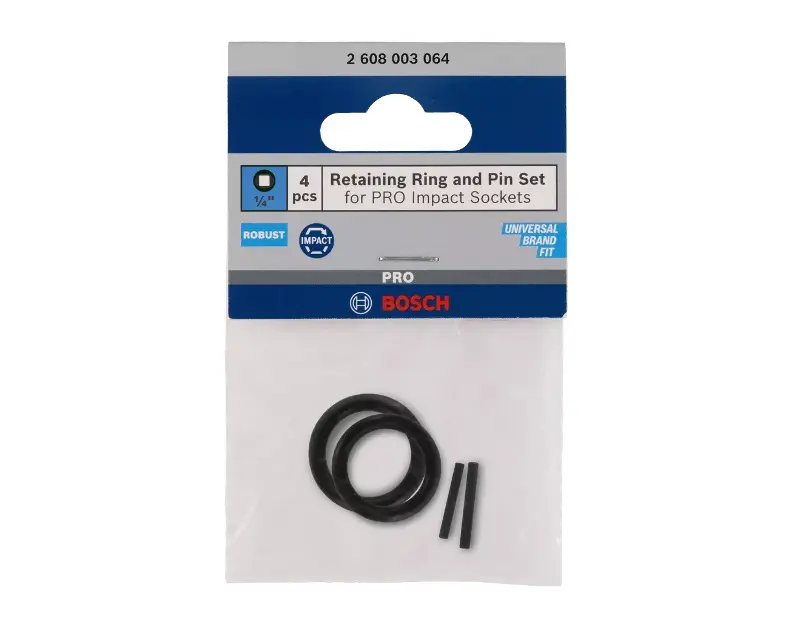 Levně Bosch - Sada pojistného kroužku a kolíku pro nástrčnou hlavici, 4 ks 2608003064