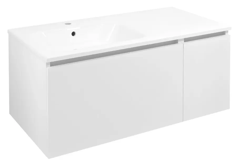 Levně Sapho Lorea - Umyvadlová skříňka 100x46x52 cm, 1x dvířka, 1x zásuvka, levá, matná bílá LE070-3131-L-01