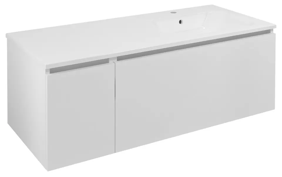Levně Sapho Lorea - Umyvadlová skříňka 120x46x52 cm, 1x dvířka, 1x zásuvka, pravá, matná bílá LE090-3131-R-01