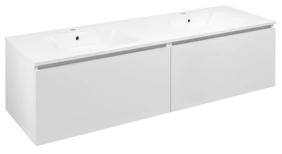 Levně Sapho Lorea - Umyvadlová skříňka 140x46x52 cm, 2x zásuvka, matná bílá LE070-3131-01