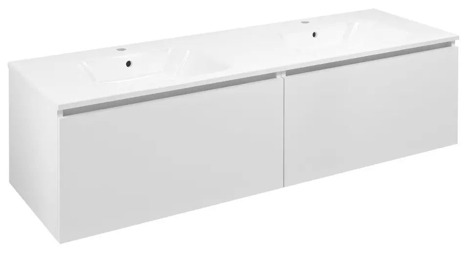 Sapho Lorea - Шкаф за мивка 140x46x52 см, 2 чекмеджета, матово бяло LE070-3131-01