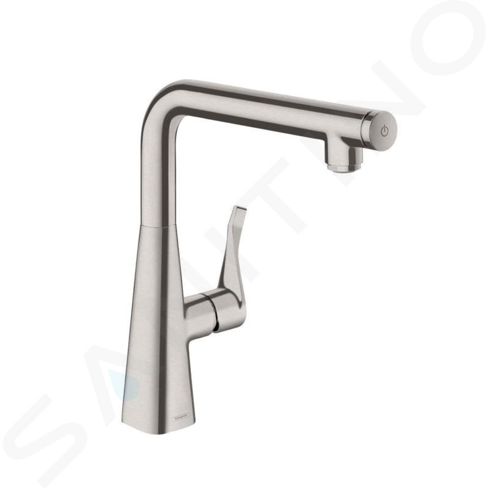 Hansgrohe Metris Select - Grifo monomando de fregadero 260, aspecto de acero inoxidable 14847800