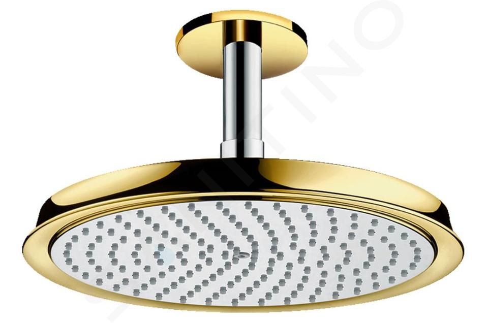 Hansgrohe Raindance Classic - Horní sprcha 240 Air 1jet s přívodem od stropu 100 mm, chrom/vzhled zlata 27405090