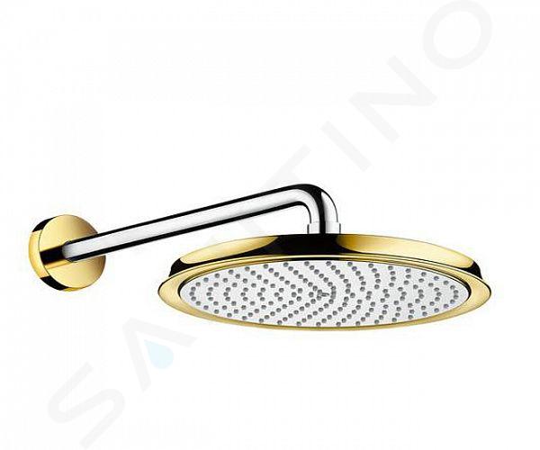 Hansgrohe Raindance Classic - Soffione doccia 270 Air, getto singolo, braccio doccia 39 cm, cromo/color oro 27424090