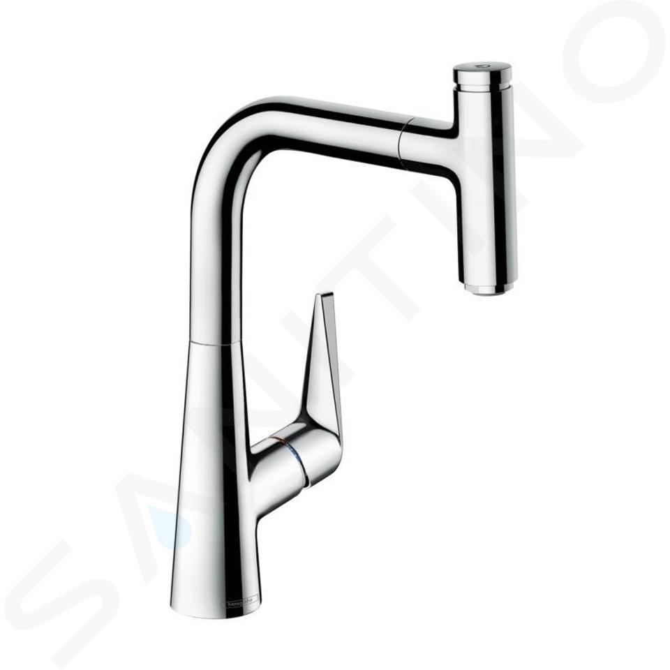 Hansgrohe Talis Select M51 - Grifo monomando de fregadero 220, con caño extraíble, cromo 72822000