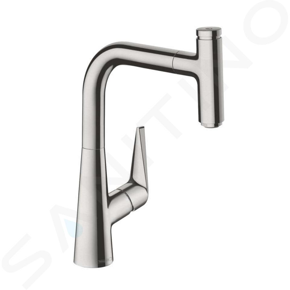 Hansgrohe Talis Select M51 - Miscelatore monocomando 220 per lavello con erogatore estraibile, simil inox 72822800