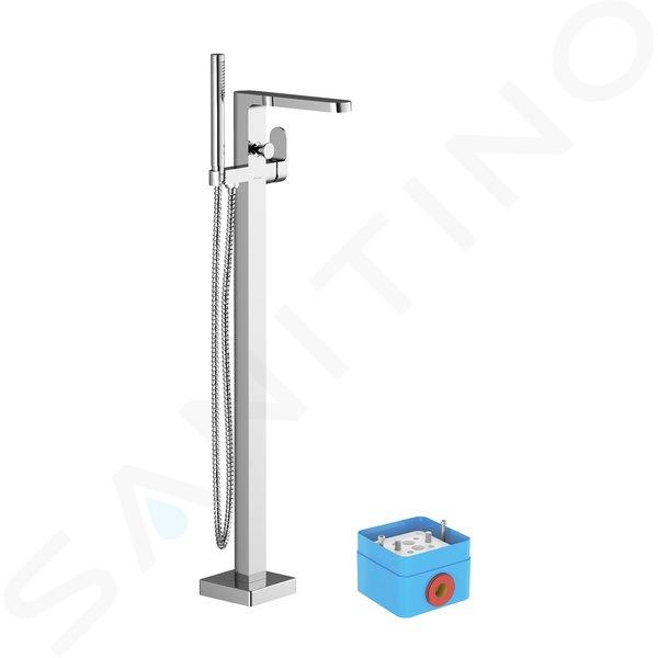 Ravak Chrome - Grifo de pie para bañera, con cuerpo, cromo X070101