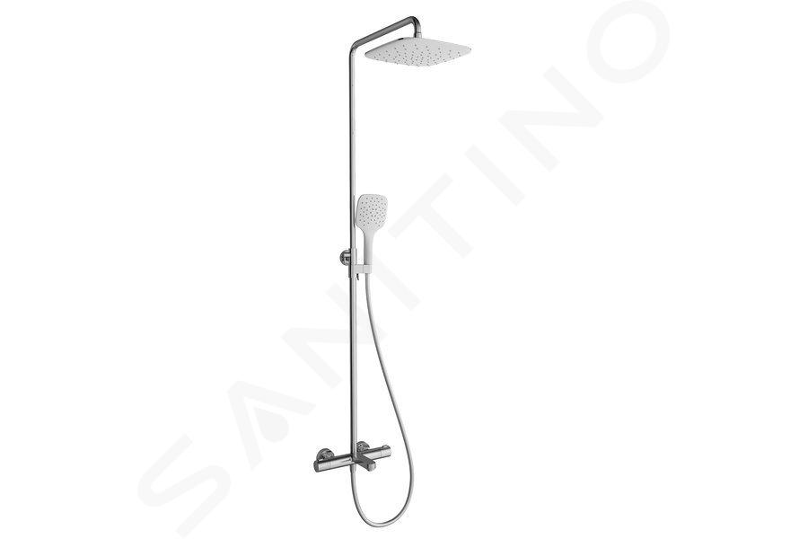 Ravak Termo - Set de douche 300, TE 092.00/150 avec thermostat de baignoire, 25 cm, blanc/chrome X070098