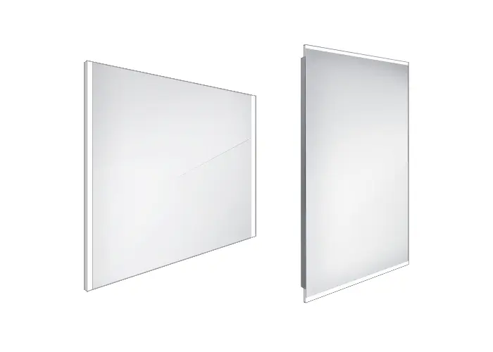 Nimco - Miroir avec éclairage LED, 80x70 cm, aluminium ZP 11003