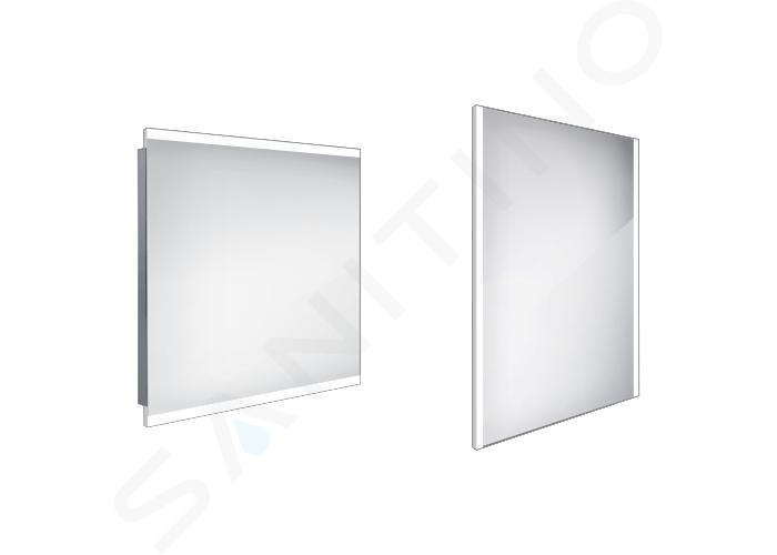 Nimco Miroirs - Miroir avec éclairage LED, 800x700 mm, aluminium ZP 12003