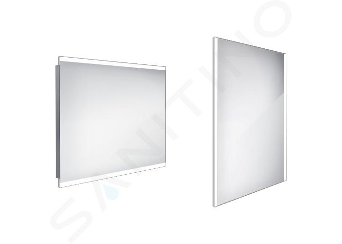 Nimco Specchi - Specchio con illuminazione LED, 900x700 mm, alluminio ZP 12019