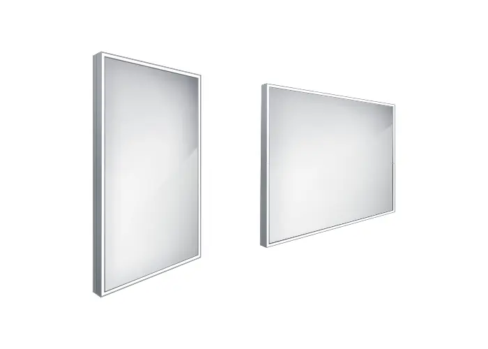 Nimco Zrkadlá - Zrkadlo s LED osvetlením, 40x60 cm, hliník ZP 13000