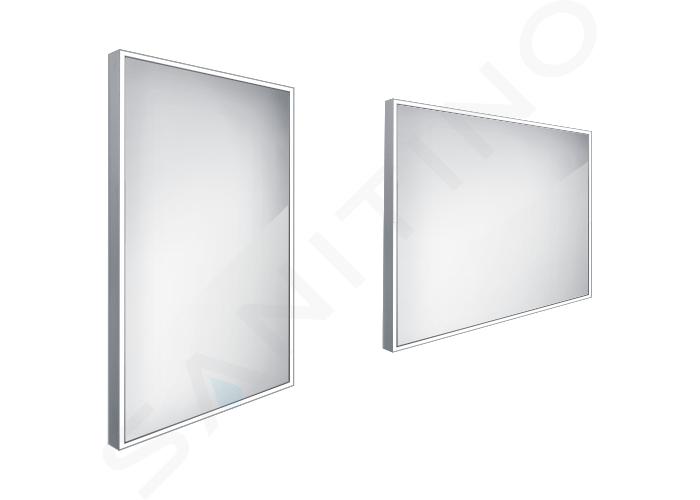 Nimco Specchi - Specchio con illuminazione LED, 500x700 mm, alluminio ZP 13001