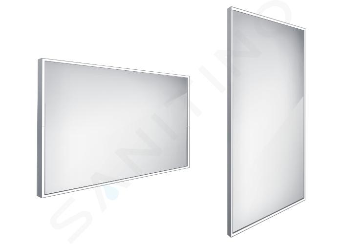 Nimco Lustra - Lustro z oświetleniem LED, 120x70 cm, kwadratowe, aluminiowe ZP 13006