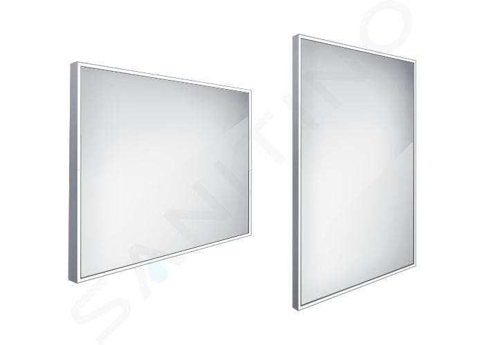 Nimco Lustra - Lustro z oświetleniem LED, 90x70 cm, kwadratowe, aluminiowe ZP 13019