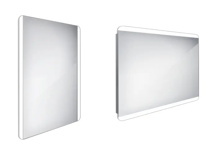 Nimco Zrcadla - Zrcadlo s LED osvětlením, 60x80 cm, hliník ZP 17002