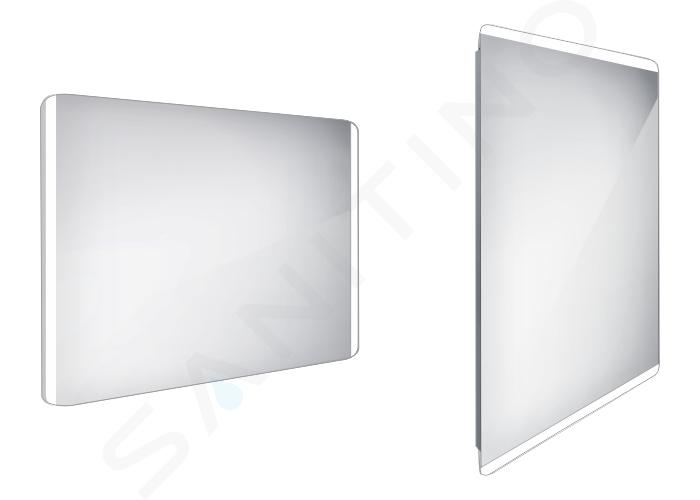 Nimco Spiegels - Spiegel met LED-verlichting, 1000x700 mm, aluminium ZP 17004