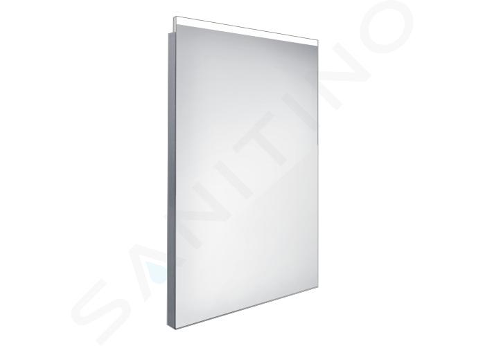 Nimco Lustra - Lustro łazienkowe podświetlane LED 50x70 cm, kwadratowe, aluminiowe ZP 8001