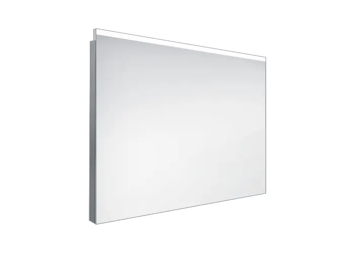Levně Nimco Zrcadla - Koupelnové podsvícené LED zrcadlo 80x60 cm, hranaté, aluminium ZP 8003