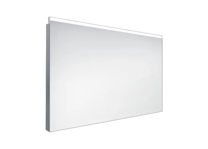 Levně Nimco Zrcadla - Koupelnové podsvícené LED zrcadlo 90x60 cm, hranaté, aluminium ZP 8019