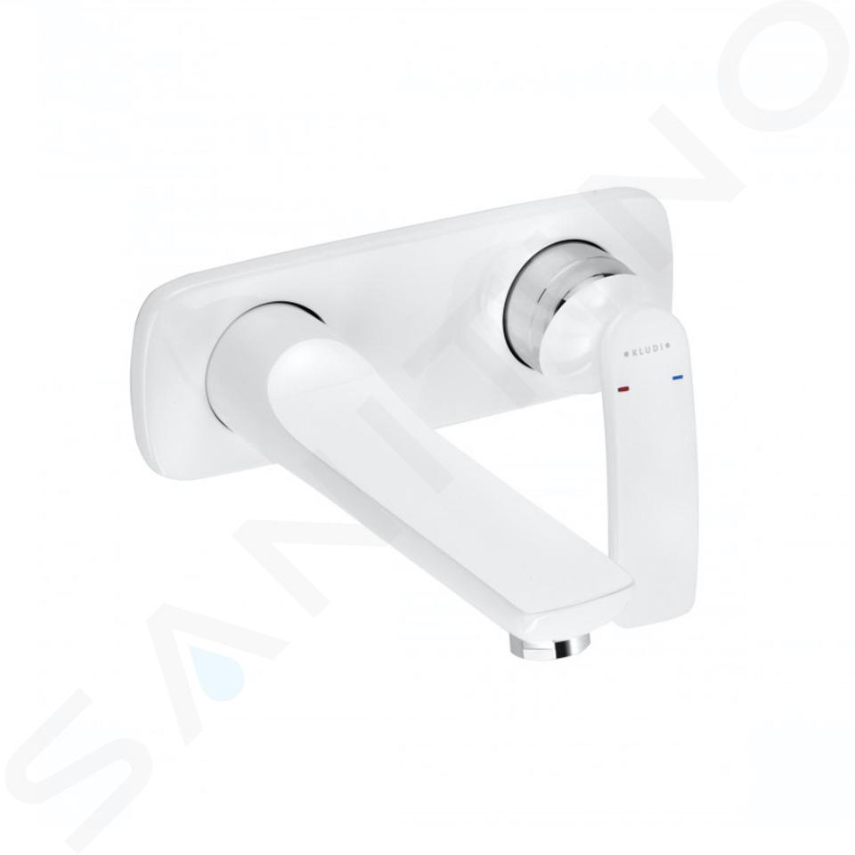 Kludi Balance - Grifo monomando empotrado de 2 orificios para lavabo, blanco/cromo 522469175