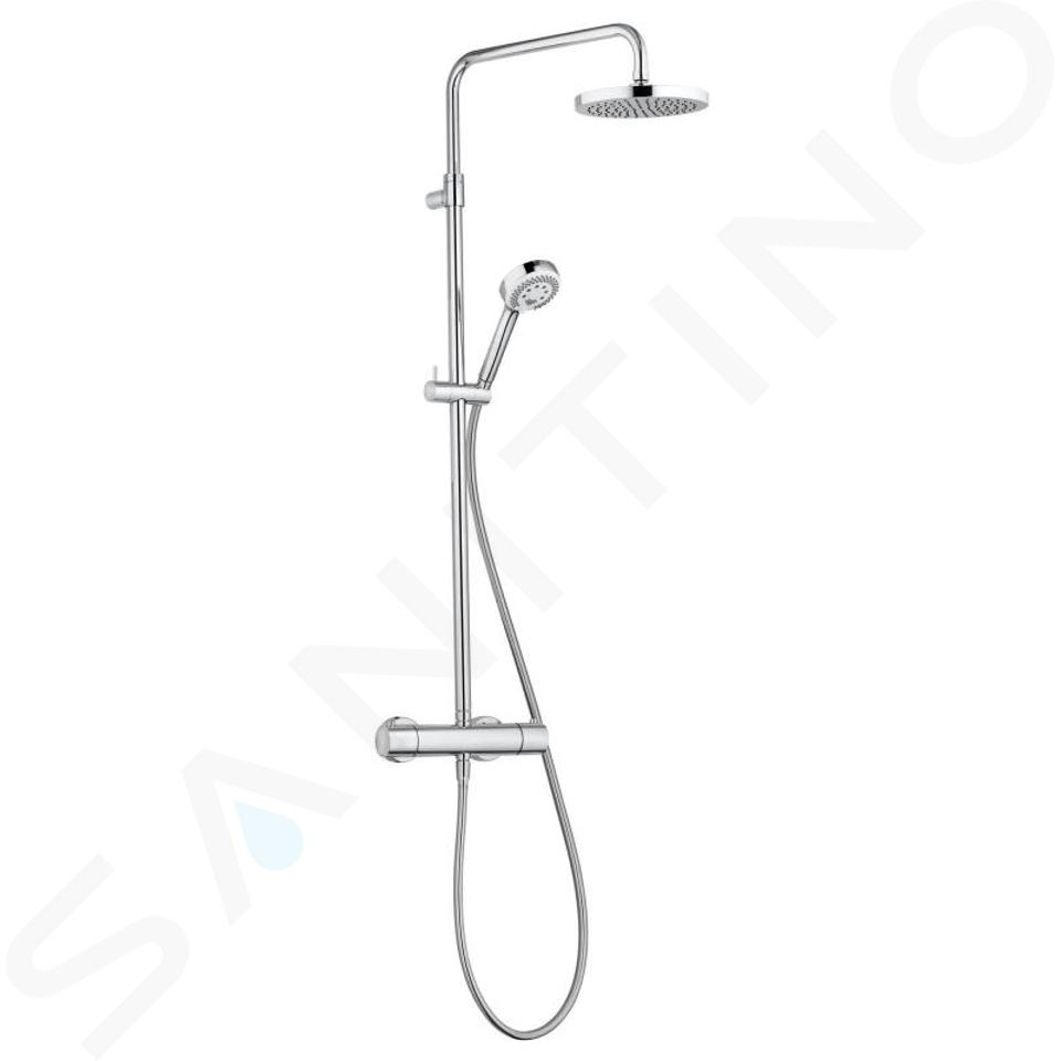 Kludi Logo - Duschsäule Dual Shower System mit Thermostatarmatur, 20 cm, chrom 6809205-00