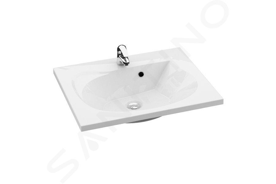 Ravak Rosa II - Lavabo 600x490 mm, 1 foro per miscelatore, bianco XJ201160000