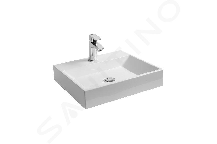 Ravak Natural - Lavabo 500x450 mm, senza sfioratore, con foro per rubinetto, bianco XJO01250000