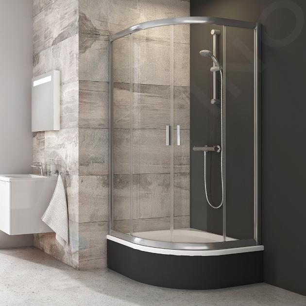 Ravak Blix - Cabine de douche quart de rond en quatre parties BLCP4-80 Sabina, 780-800 mm, aluminium brillant/verre clair 3B240C40Z1