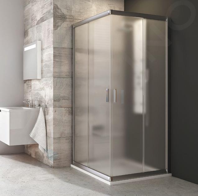 Ravak Blix - Cabine de douche 4 éléments BLRV2-80, 780-800 mm, satiné/verre Grape 1LV40U00ZG