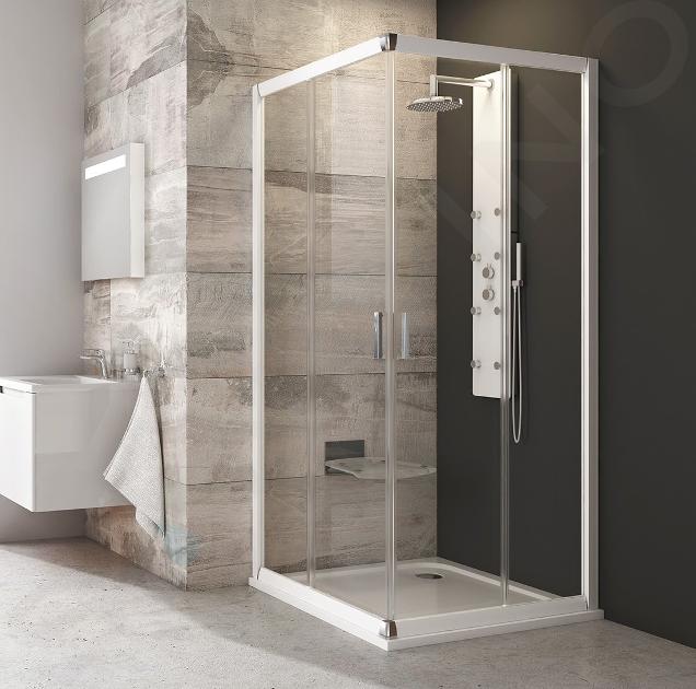 Ravak Blix - Cabine de douche 4 éléments BLRV2-80, 780-800 mm, blanc/verre clair 1LV40100Z1