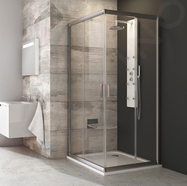 Ravak Blix - Cabine de douche 4 éléments BLRV2-80, 780-800 mm, satin/verre clair 1LV40U00Z1