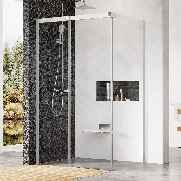 Ravak Matrix - Cabine de douche en trois parties MSDPS-100/100 L, 985-1005 mm, satin/verre clair 0WLAAU00Z1