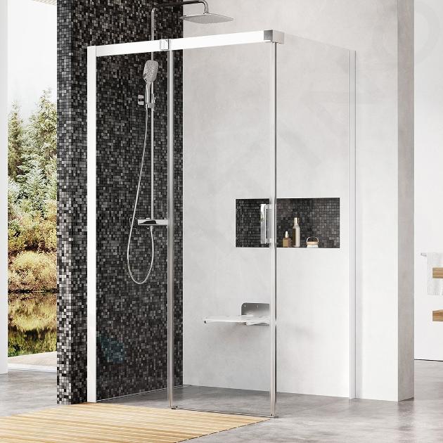 Ravak Matrix - Cabine de douche en trois parties MSDPS-110/80 L, 109-111x79-81 cm, blanc/verre clair 0WLD4100Z1