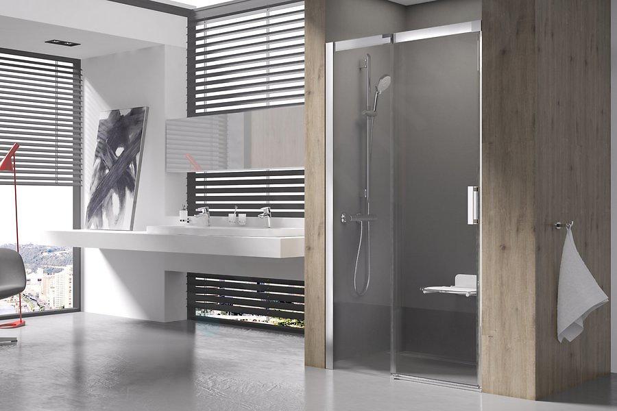 Ravak Matrix - Porte de douche en deux parties MSD2-100 L, 975-1015 mm, verre satiné/clair 0WLA0U00Z1