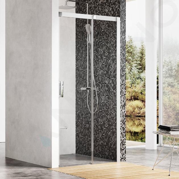 Ravak Matrix - Porte de douche en deux parties MSD2-100 R, 975-1015 mm, verre satiné/clair 0WPA0U00Z1