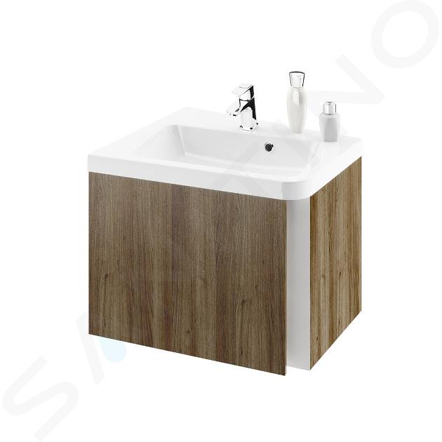 Ravak 10° - Mobiletto sotto lavabo ad angolo SD 550 L, 550x485x450 mm, sx, noce scuro X000000741