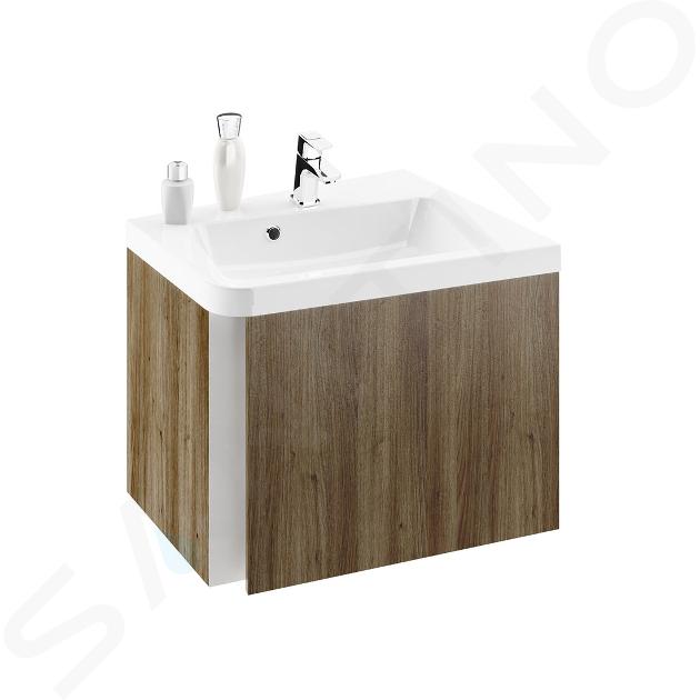 Ravak 10° - Mobile per lavabo ad angolo SD 550 R, 550x485x450 mm, a destra, noce scuro X000000744