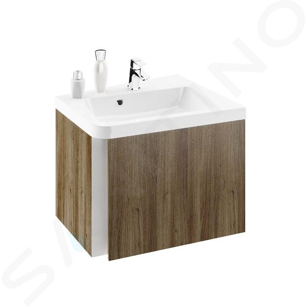 Ravak 10° - Meuble sous lavabo d'angle SD 650 R, 65x54x45 cm, droite, noyer foncé X000000750