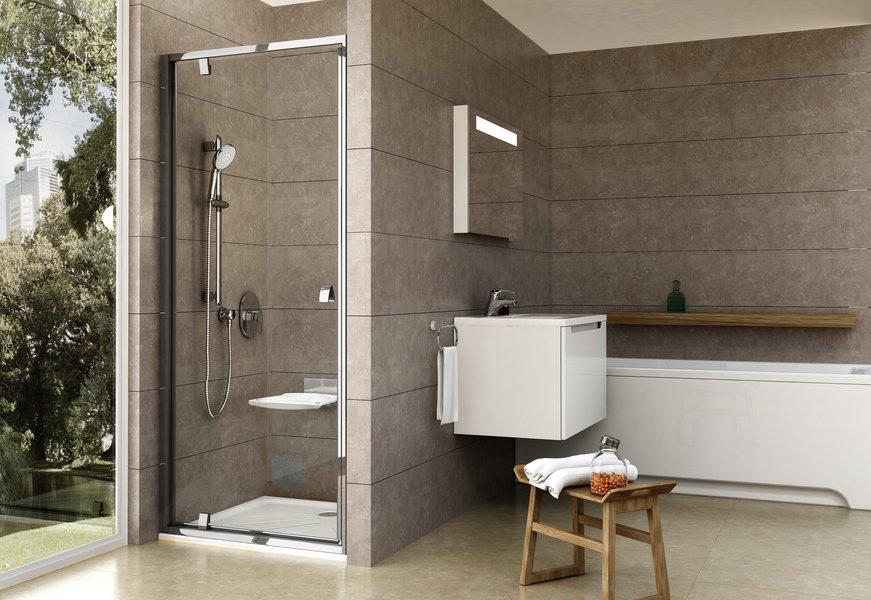 Ravak Pivot - Porte de douche pivotante, 90 cm, aluminium poli/verre clair 03G70C00Z1